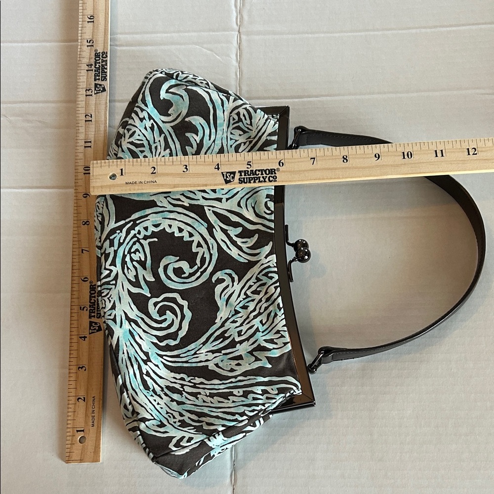 Talbots Brown Turquoise and White elegant Shoulder Bag NWOT - Picture 2 of 8
